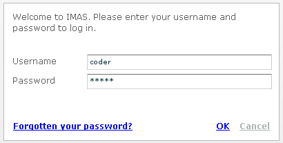 Login page