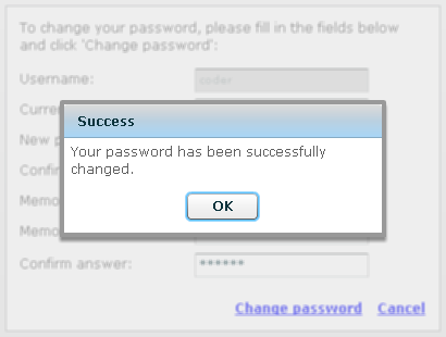 Password change success