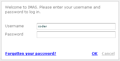 Login page