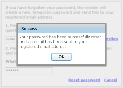 Reset Password success